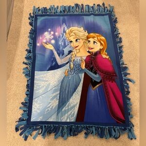 Frozen Themed Blue and Red Fleece Blanket